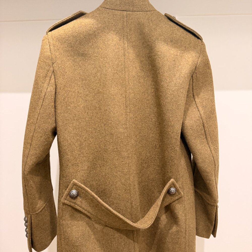 Balmain Mens Green Military Runway Coat 46r - Picture 3 of 6